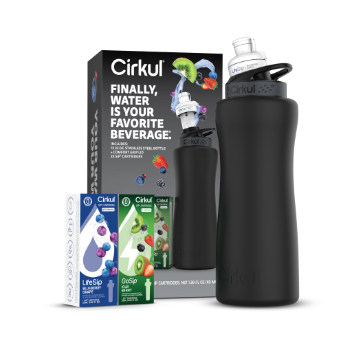 32oz. Matte Black Stainless Steel Bottle Starter Kit W0